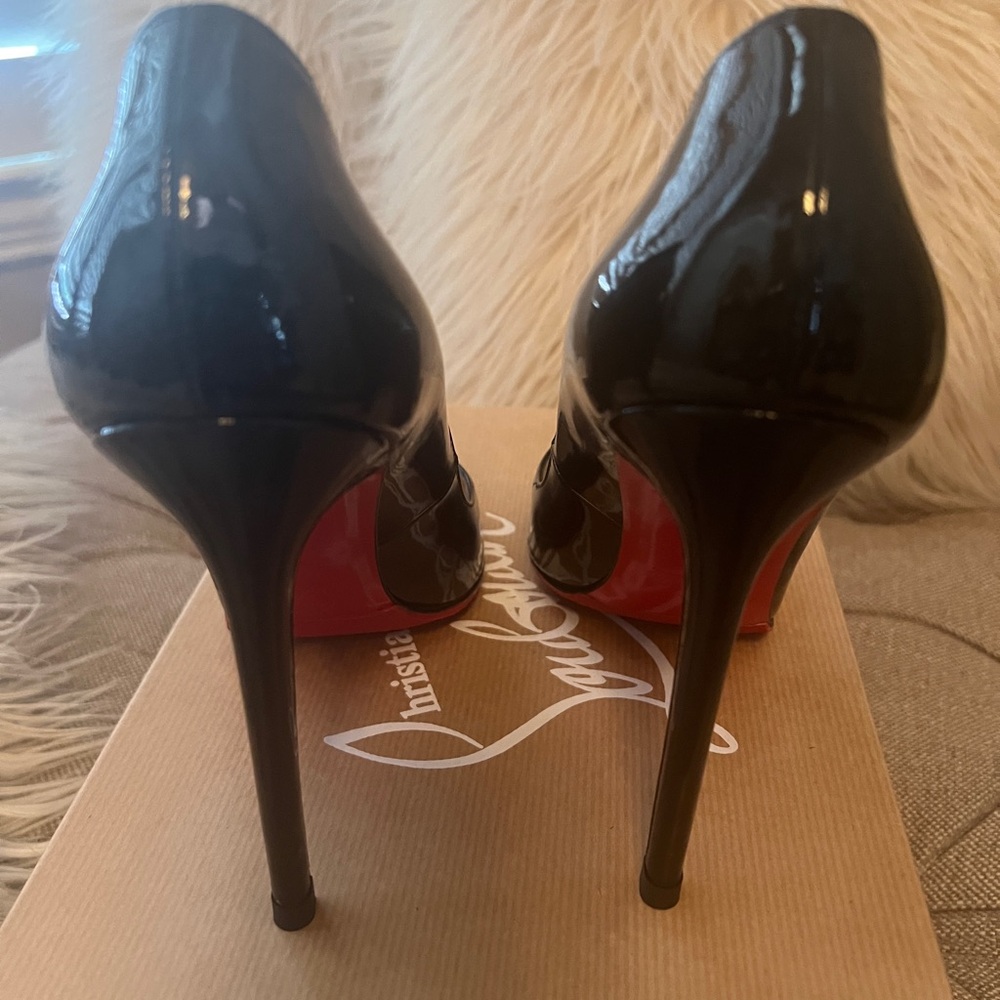 Christian Louboutin Black and Red Stiletto Heels - Picture 4 of 9